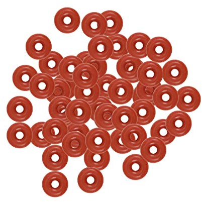 sourcing map Silicone O-Ring, 4mm OD, 1mm ID, 1.5mm Width, VMQ Seal Rings Gasket for Co2 O Ring, Red, Pack of 50