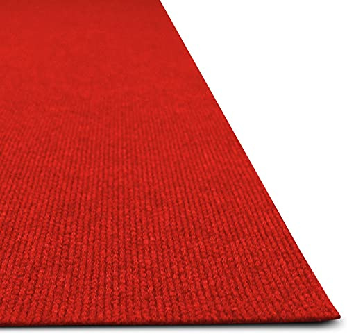 Tappeto per eventi e fiere, tappeto in feltro agugliato, per fiere, matrimoni ed eventi, rivestimento per pavimenti in diversi colori e dimensioni (200 x 500 cm, rosso, 43 LV)