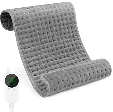 ACWOO Heating Pad, Heating Pad Electric for Back Cramps Neck Pain and Relaxation Relief Ultra-Soft Heat Pad with Auto Shut Off and Overheating Protection, 9 Heat Setting Pad, 30x60 cm