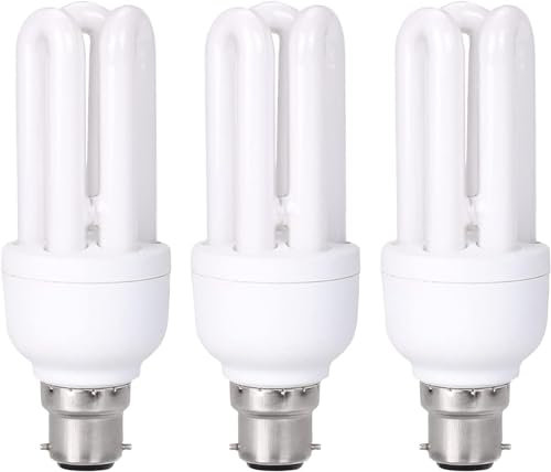 FanciBuy Energy Saving Light Bulbs, 11W CFL Low Energy Light Bulbs Bayonet, B22 / BC/ Bayonet Cap Incandescent Light Bulb, 660 Lumens, Warm White 2700K, 3 Pack