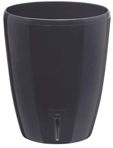 Santino Vaso autoirrigante con sistema di stoppino e indicatore del livello dell'acqua per interni, vaso per orchidee, diametro 16,5 cm, antracite – 3,3 l
