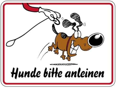 Aufkleber Hinweis „Hunde bitte anleinen“ Schild Folie selbstklebend | Größe wählbar Made in Germany, Größen Name: 20x15 cm
