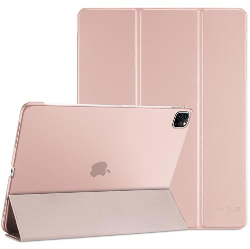 ProCase Fodral för iPad Air 13 tum (M3) 2025/iPad Air 13 tum 2024/iPad Pro 12,9 tum 2022 2021 2020 2018, smart fodral folio, tunt skydd, modeller A3269 A3271 - rosa