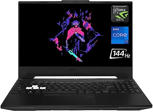 ASUS TUF Dash Gaming Laptop, 15.6 144Hz FHD Display, Intel 12th Gen 10-Core i7-12650H, NVIDIA GeForce RTX 3070, 64GB DDR5 RAM, 2TB PCle SSD, Backlit Keyboard, HDMI, Wi-Fi 6, Windows 11 Home, Black