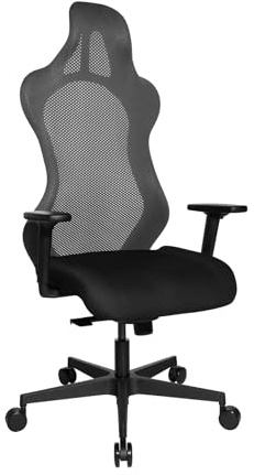 TOPSTAR Sitness RS Sport Bürodrehstuhl, Gamingstuhl, Stoff, grau-schwarz | Made in Germany | Ergonomisch | höhenverstellbar | Geprüfte Sicherheit nach GS-Intertek
