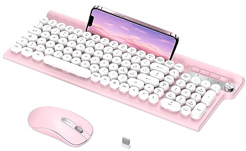 RaceGT Tastiera e Mouse Wireless, Mouse Wireless Silenzioso, Tastiera Wireless con Tastierino Numerico, Layout Italiano QWERTY, 2.4 GHz, con Portacellulare, Combo Clavier Souris sans fil