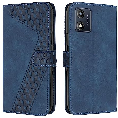 YIRRANZD Funda para Motorola Moto E13, Funda Tapa Libro Movil Carcasa PU Cuero [Ranura para Tarjeta], Flip Caso Cubierta Case Funda para Motorola E13 (Azul)