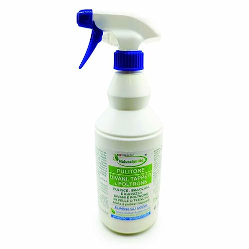 Naturalpulito Detergente Divani e Tappezzeria - Divani e Poltrone in Pelle o Tessuto | Pulisce, Smacchia e Igienizza - Ecologico Made in Italy 750 g