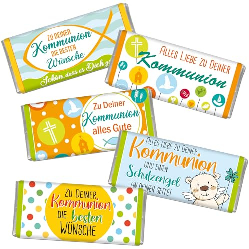 STEINBECK Kommunion Geschenk 5x18g Minischokolade Tischdeko Dekoration Kommunionkind