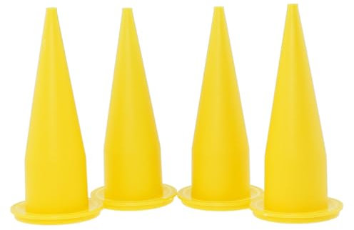 MTQY 4PCS Yellow Sausage Caulking Gun Nozzle Kit Caulking Nozzle Applicator Straight Tip Caulking Extension Nozzle Suitable for Sealing Cracks and Filling Joint and Bonding Material