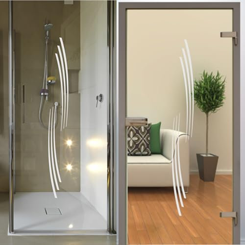 rs-interhandel® Glastür Aufkleber Tattoo Folie Glasdekor Fensterfolie Sichtschutz Wohnzimmer, Bad, Küche, alle Glasflächen Sichtschutzfolie für Innen und Außen GDT002 (120 cm Hoch)