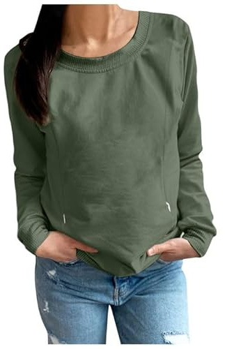 Mama's Boobery Sweater für Damen, lässig, Umstands-/Still-Sweatshirt, bequem, mit Reißverschluss, Stillpullover Mit Lederärmel Damen