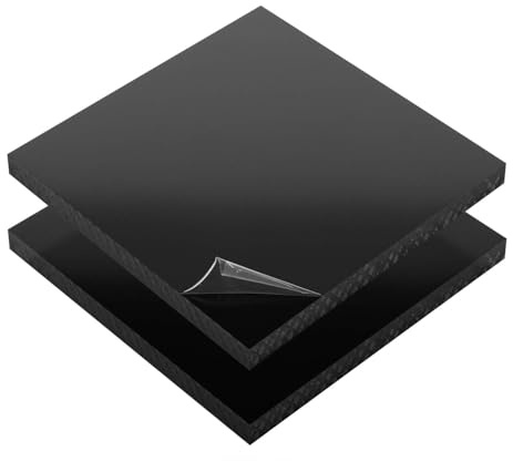 ABS Platte Kunststoff Platten SCHWARZ ODER WEIß | VIELE verschiedene FORMATE in Stärken 1-10mm TOP Qualität (10mm Schwarz, 100 x 49cm)
