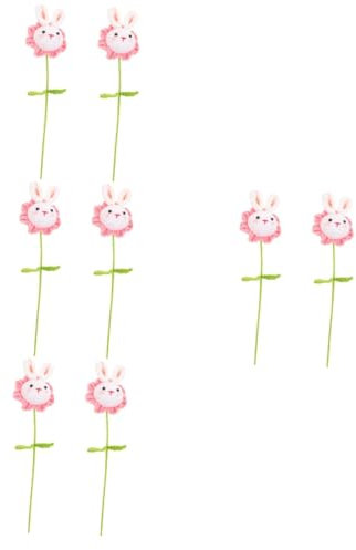PRETYZOOM 8 STK Gestrickter Hase gestrickte Hasenpuppe Osterhasen-Plüschtiere Hasenpuppen Easter Decoration blumenstecker Spielzeug Kaninchen häkeln gehäkelte Häschenpuppe Polyester