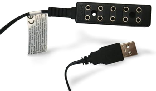 BELI-BECO 4246 USB-Verteilerleiste 5-Fach für 4,5V Lampen und LEDs - Ideal für Weihnachtskrippen, Puppenstuben und Modellbau (Schwarz)