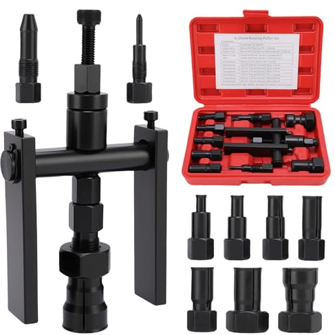 Wakects 10pcs Motorcycle Internal Bearing Puller, Inner Bearing Puller Tool 8-25MM, Motorcycle Wheel Bearing Remover, Blind Hole & Inner Insert Bearing Puller Set