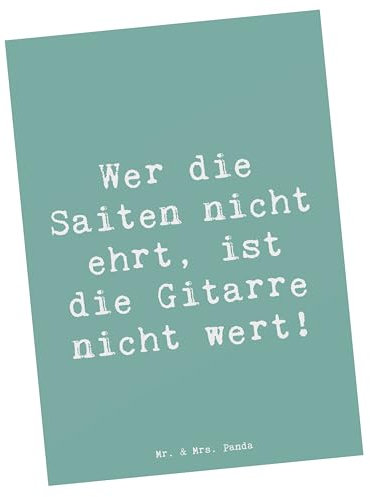 Mr. & Mrs. Panda Grußkarte Spruch Gitarre Wert - Geschenk, Postkarten, Musikliebhaber, Fotokarte, Liebe, Designkarte, Postkarte, Musik, Instrument, bildkarte, Lernen, Leidenschaft, Akustik