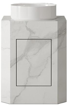 Lavandino da pavimento moderno per il bagno, con mobiletto in ardesia e piano lavabo bianco, mobiletto da pavimento con rubinetto e scarico, piccolo mobiletto da bagno, lavabo indipendente (3 A)