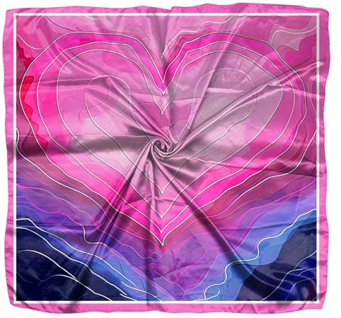 Deokke Hair Scarf Silk Feeling Square Satin Head Scarf Wrap 27.5 Inches Headwear Fashion Aesthetic Cute Decoration Women Girls (V-23-pink)