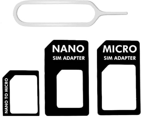 4 in 1 Nano SIM Card Adapter, 4 Set SIM Card Adapter, Sim Adapter Set Sim Card Adapter with SIM Ejector Pin Compatible with Mobile Phone