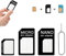 4 in 1 Nano SIM Card Adapter, 4 Set SIM Card Adapter, Sim Adapter Set Sim Card Adapter with SIM Ejector Pin Compatible with Mobile Phone