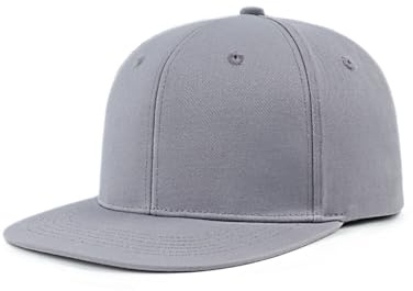 Zylioo överdimensionerad XXL snapback-keps, extra stor keps med platt skärm baktill kepsar, L M tom strukturerad keps för män kvinnor, Grått, S-M