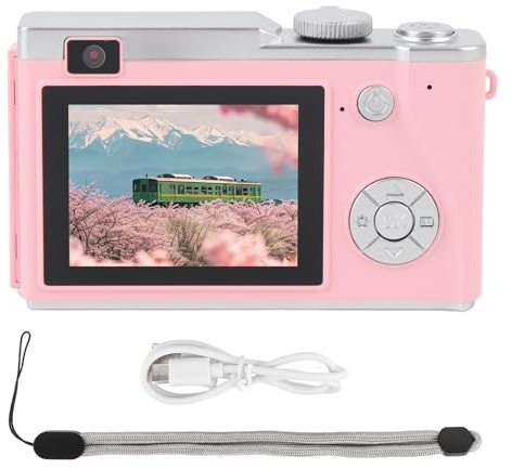 Cámara Digital 4K 64MP 16x Zoom Digital Relleno Luz Anti Shake Cámaras Compacta Pantalla IPS para Webcam de Viaje (64GB)