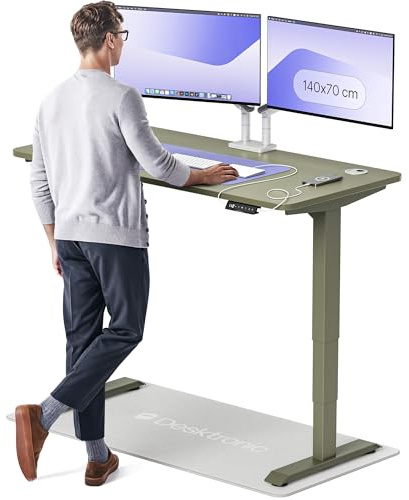 Desktronic Höhenverstellbarer Schreibtisch (140x70cm) – Elektrisch höhenverstellbar mit flüsterleisem Dual-Motor & Touchscreen – Hohe Tragfähigkeit – Stehtisch HomePro