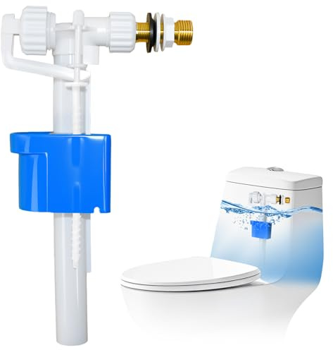 Fuhesgu Vanne de Remplissage Universelle pour Réservoir de Chasse d'Eau G3/8 et G1/2 Vanne de Remplissage de Réservoir de Toilette Flotteur Chasse D'eau WC Mecanisme Robinet Chasse D'eau WC Réglable