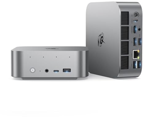 Beelink SER9 PRO Mini PC, AMD Ryzen R7 H255 (8C/16T, jusqu'à 4,9 GHz), 24 Go de RAM LPDDR5X, SSD PCIe 4.0 500 Go, triple écran 4K, USB 4, HDMI, DP, LAN 2,5 GHz, WiFi 6, BT5.2, deux haut-parleurs, gris