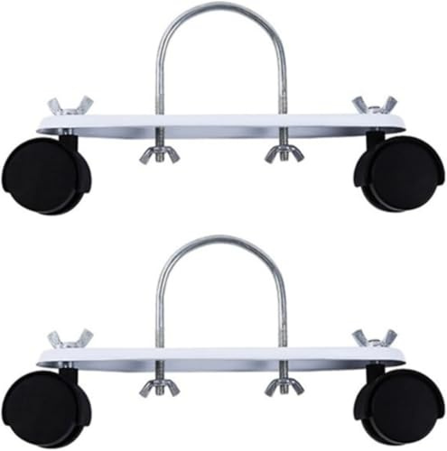 2 soportes universales para calentador eléctrico con ruedas giratorias de 360°, soportes de radiador de acero al carbono resistentes para radiadores de calefacción central móviles (Ruedas negras)