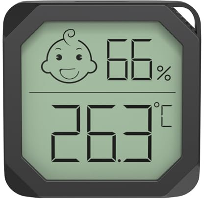 Digital Temperature Humidity Gauge For Pet Cages Baby Room Portable ABS Hygrometer Accurate Readings Home Travel Use Home Office Indoor Air Monitor