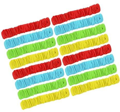 Abaodam 16 Sangles Élastiques pour Course à Trois Jambes 16 Pièces Bande Élastique Coopérative en Tissu Doux et Résistant Accessoires pour Jeux de Relais en Extérieur Fêtes et
