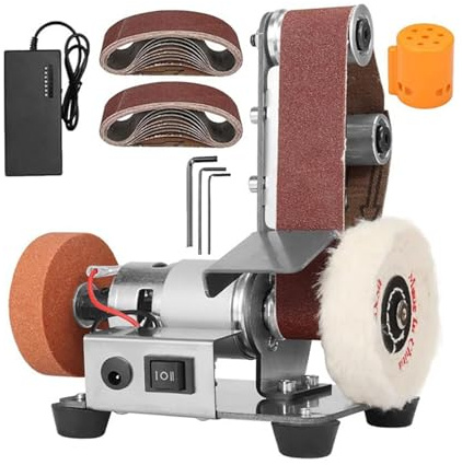Smerigliatrice professionale da banco e levigatrice da 370 W con controllo della velocità variabile - Rettificatrice multifunzione con interruttore di inversione per metallo, legno e affilatura