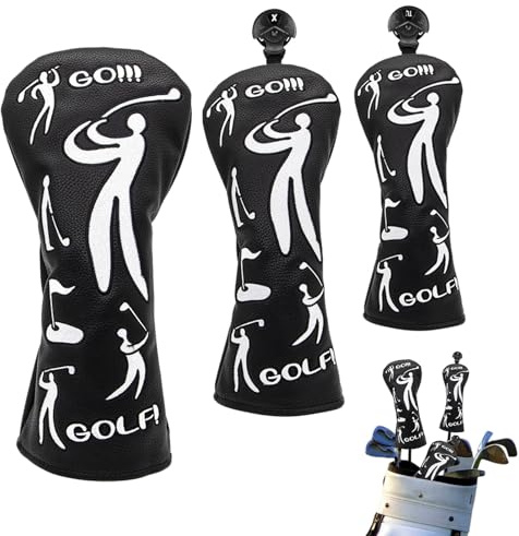 Coperture Per Le Teste Delle Mazze Da Golf,Set Di 3 Pezzi Per Copertura Putter | Coperture per la Testa del Driver da Golf - Ideali Per Uomini E Donne Principianti Per Utilizzo Interno Esterno E Sul P