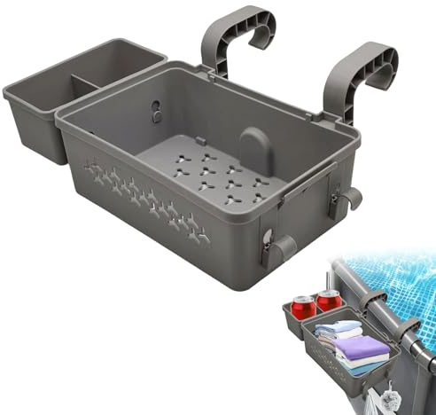 Set di cestini portaoggetti per piscina, Con Ripiano per piscina, Supporto per bevande, Ganci piccoli, Piscinas Accessori multifunzione per asciugamani, bevande