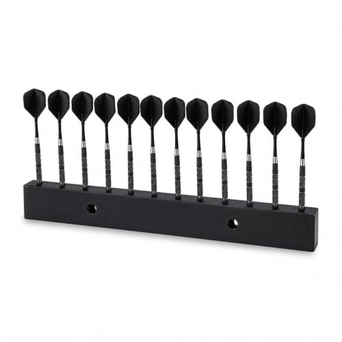 Wall‑Mounted 12‑Slot Darts Holder, Black PLA Dart Storage Rack With Screws | 12‑slot wall‑mounted PLA darts holder rack, secure dart storage by dartboard, ideal for game room, bar & dart‑lover gifts