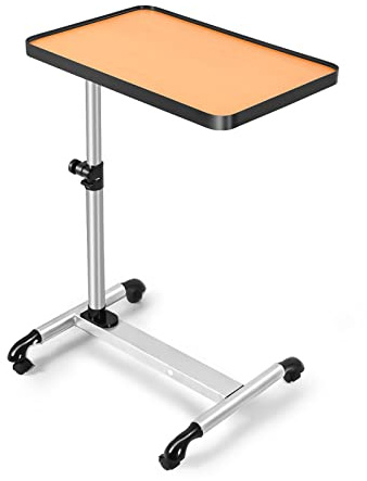 COSTWAY Pflegetisch mit Rollen, 52 x 34 x 55-85 cm, Höhe/Winkel verstellbar, Betttisch Notebooktisch, Rollentisch Beistelltisch mit Bremsen, Laptoptisch Couchtisch