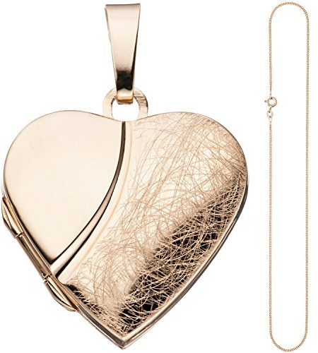 Jobo Damen-Medaillon Herz aus 925 Sterling Silber rosegold vergoldet zum Öffnen für 2 Fotos