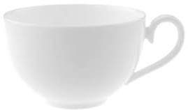 Villeroy & Boch Royal Café au Lait-Tasse, 6er Set, 400 ml, Premium Bone Porzellan, Weiß