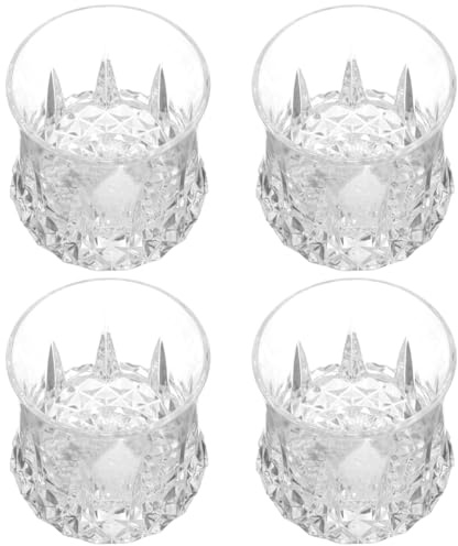 Uonlytech Led Trinkbecher Ananas Design 4Er Set Mit Farbwechsel Led Licht Partybecher Kunststoff Becher Für Bar Feier Nachtveranstaltungen