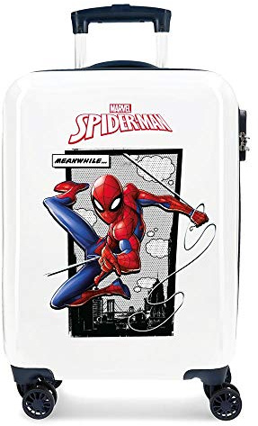 Marvel Spiderman Action Kabinenkoffer Blau 37x55x20 cms Hartschalen ABS Kombinationsschloss 34L 2,6Kgs 4 Doppelräder Handgepäck