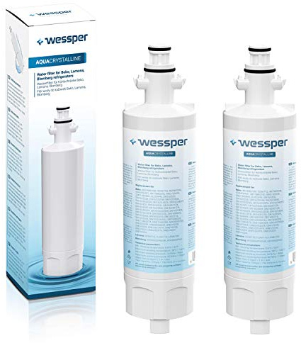 Wessper 2x 4874960100 Vattenfilter för frys och kylskåp Ersättning Kompatibel med Beko 4874960100 4394650100, 9256712, SBS4K; Blomberg IWD1004ET, KFD9952PXDUK; Grundig 487960000; Lamona LAM6100 HJA6110