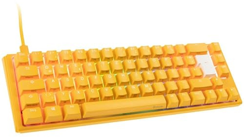 Ducky One 3 Yellow - Mechanische Gaming Tastatur Deutsches Layout im SF-Format (65% Keyboard) mit Cherry MX Black Switches, Hot-Swap-fähig und RGB-Beleuchtung