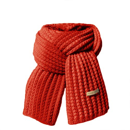 ORANDESIGNE Schal Damen Winter Flauschig Weicher Strickschal Winter Warm Einfarbig Grobstrick Schal Oversize Winterschal Elegante Quadratischer Frauen Deckenschal Scarf A Rot M