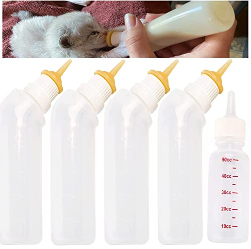 Gufastoe 5Pcs Haustier Fütterung Original Silikon Nippel mit Flasche für Welpen Hund Katze oder andere Haustiere (Modell 5)