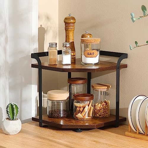 Safona Eckregal mit 2 Ebenen, Küchen Organizer, 30 x 30 x 32cm