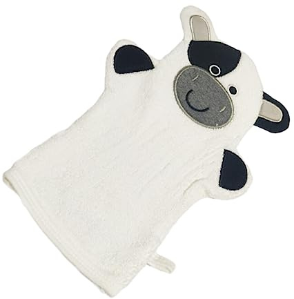 Ailan Baby Badehandschuhe, großes Reibetuch, Badezimmerzubehör, Hand Tiefenreinigung, Haut, Dusche, Waschlappen für Kinder, Kleinkinder, 10 Weiße Kuh
