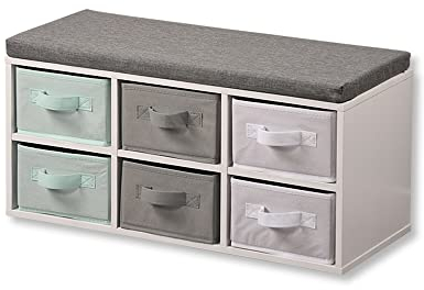 Kesper | Kindersitzbank mit Aufbewahrungsboxen, Material: Spanplatte, Maße: B: 68 x H: 29,5 x T: 33 cm, Farbe: Weiß| 17729 13