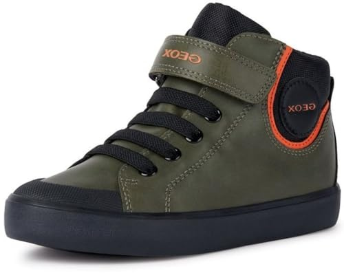 Geox Ragazzi J Gisli Boy F Sneaker, Dk Green Black, 29 EU